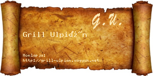 Grill Ulpián névjegykártya